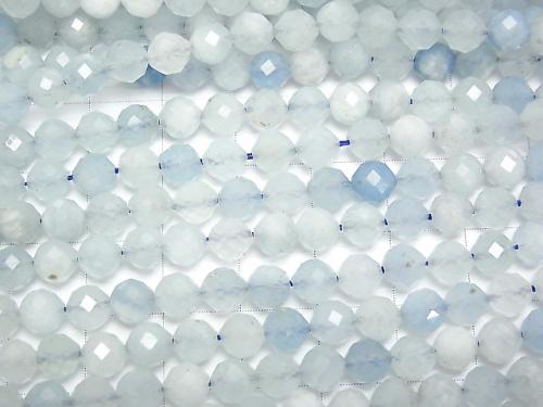 [Video] High Quality!  1strand $15.99! Aquamarine AA++ Faceted Round 5mm  1strand beads (aprx.15inch/36cm)