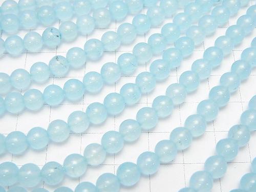 1strand $3.79! Light Blue Color Jade (Clear Type) Round 6mm 1strand (aprx.15inch / 37cm)