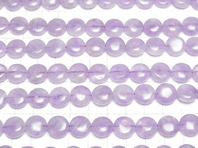 [Video] Lavender Amethyst AA++ Coin 12x12x5mm half or 1strand beads (aprx.15inch/38cm)