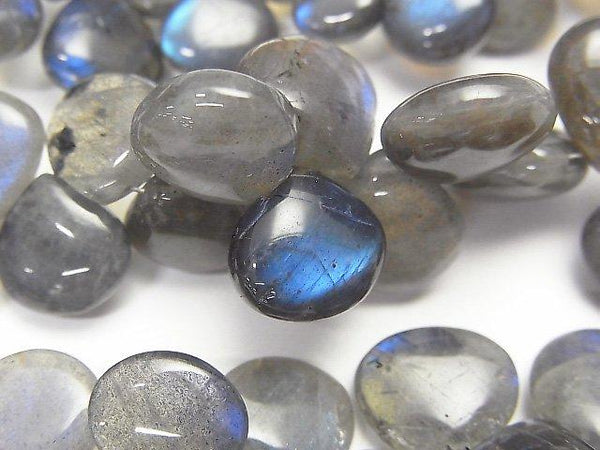 [Video] Blue Labradorite AA++ Chestnut Briolet (Smooth) half or 1strand beads (aprx.7inch / 18cm)