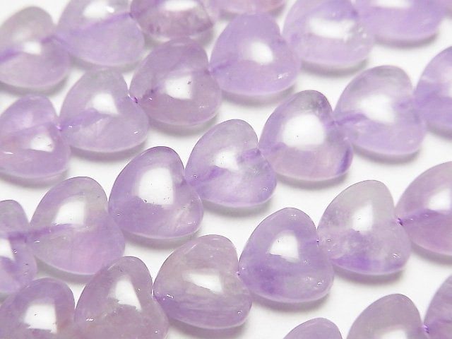 [Video] Lavender Amethyst AA++ Vertical Hole Heart 8x8x4mm half or 1strand beads (aprx.15inch / 38cm)