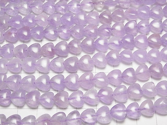 [Video] Lavender Amethyst AA++ Vertical Hole Heart 8x8x4mm half or 1strand beads (aprx.15inch / 38cm)