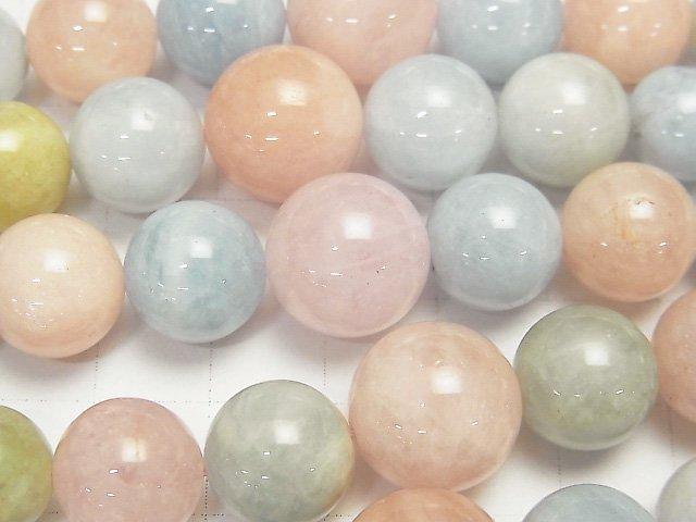 [Video]Beryl Mix (Multi Color Aquamarine) AA Round 5-14 mm Size Gradation 1strand beads (aprx.18inch / 44 cm)
