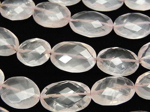 [Video] High Quality Rose Quartz AA++ Faceted Oval 1strand beads (aprx.7inch / 18cm)