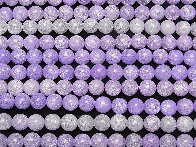 [Video] Purple Color 1 Cracked Crystal Round 10mm 1strand beads (aprx.15inch / 36cm)