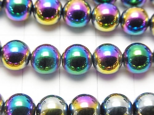 Hematite Round 8mm Metallic coating 1strand beads (aprx.15inch/38cm)