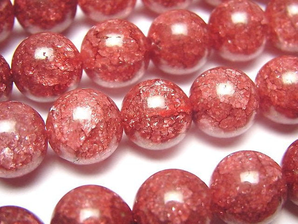 [Video] Red Color 1 Cracked Crystal Round 12mm half or 1strand beads (aprx.15inch/37cm)
