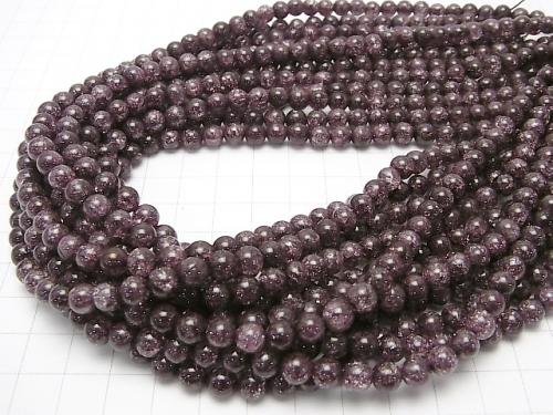 1strand $6.79! Red color 2 Cracked Crystal Round 6mm 1strand (aprx.15inch / 37cm)