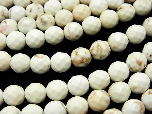 Magnesite 64Faceted Round 6mm 1strand beads (aprx.15inch/38cm)