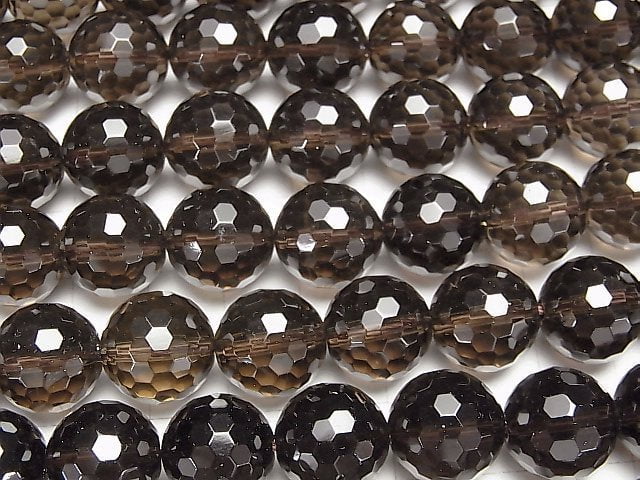 Smoky Quartz AAA 128Faceted Round 14mm 1/4 or 1strand beads (aprx.15inch/37cm)