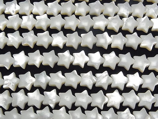 [Video] High Quality White Shell (Silver-lip Oyster)AAA Star 10x10mm 1/4 or 1strand beads (aprx.15inch/38cm)