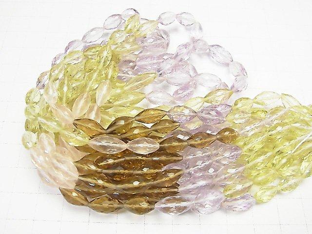 [Video]High Quality Mixed Stone AAA- Faceted Rice  half or 1strand beads (aprx.15inch/37cm)