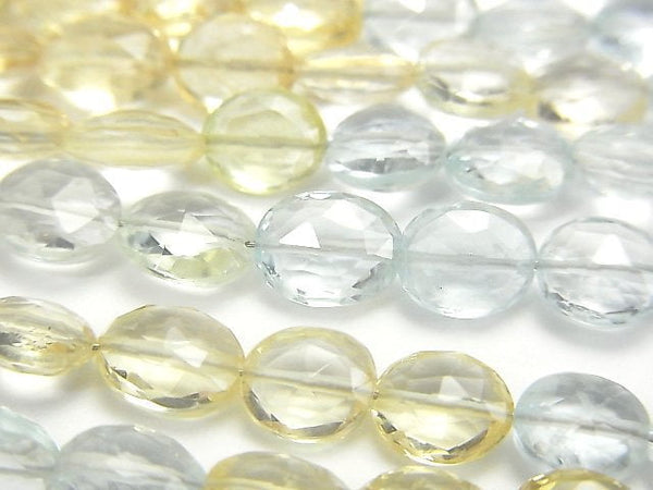 [Video] High Quality Beryl Mix (Multicolor Aquamarine) AAA Faceted Oval half or 1strand beads (aprx.7inch / 18cm)
