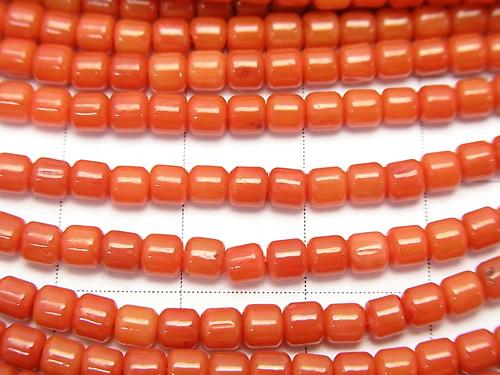 1strand $4.79!Red  Coral (Dyed) Roundel (Tube) 3 x 3 x 3 mm 1strand (aprx.15 inch / 38 cm)