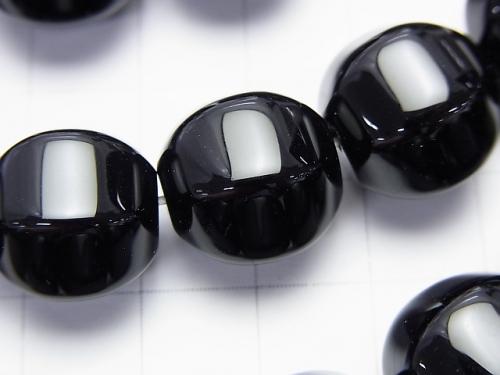 Onyx  6Faceted Round 14mm half or 1strand (aprx.15inch/36cm)