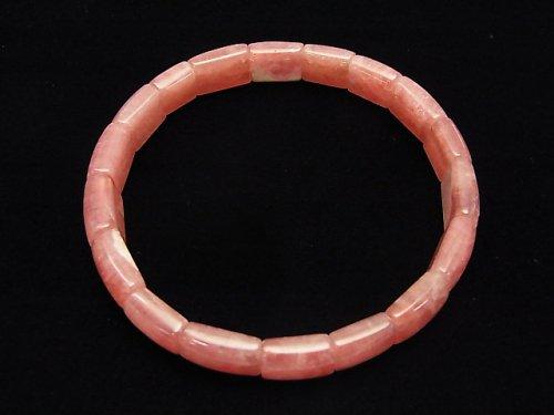 [One of a kind] High Quality Argentina Rhodochrosite AAA 2 Hole Rectangle Bracelet NO.63