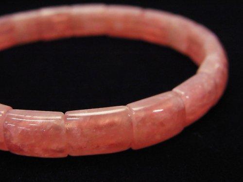 [One of a kind] High Quality Argentina Rhodochrosite AAA 2 Hole Rectangle Bracelet NO.66