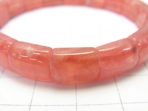 [One of a kind] High Quality Argentina Rhodochrosite AAA 2 Hole Rectangle Bracelet NO.70