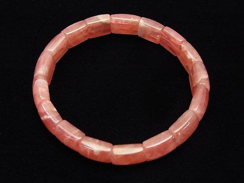 [One of a kind] High Quality Argentina Rhodochrosite AAA 2 Hole Rectangle Bracelet NO.70