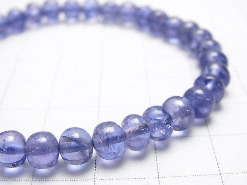 [Video] [One of a kind] Top Quality Tanzanite AAA++ Roundel 6x6x6mm Bracelet   NO.27