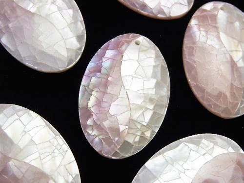 Crack Shell White x Pink Oval [S] [M] 1pc $3.79