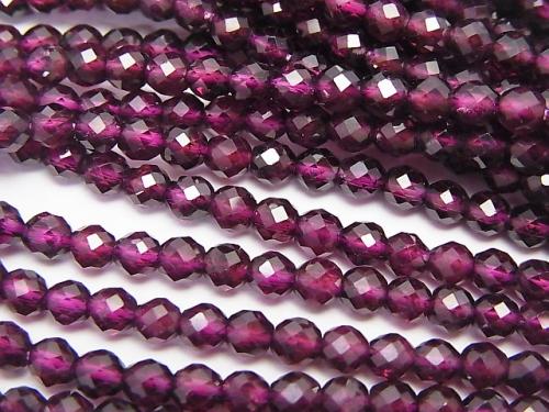 Diamond Cut! 1strand $9.79! High Quality India Garnet AAA 32 Faceted Round 4 mm 1strand (aprx.15 inch / 38 cm)
