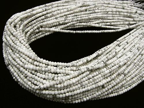 Diamond Cut!  1strand $9.79! Howlite Magnesite  Faceted Button Roundel 3x3x2mm 1strand (aprx.15inch/37cm)