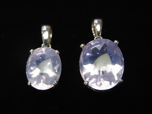 High Quality Scorolite AAA Oval Faceted  [M][L] Pendant  Silver925