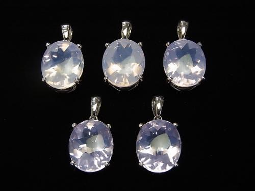 High Quality Scorolite AAA Oval Faceted  [M][L] Pendant  Silver925