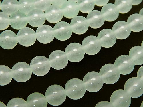 1strand $3.79! Pastel Green Color Jade (Clear Type) Round 6mm 1strand (aprx.15inch / 37cm)