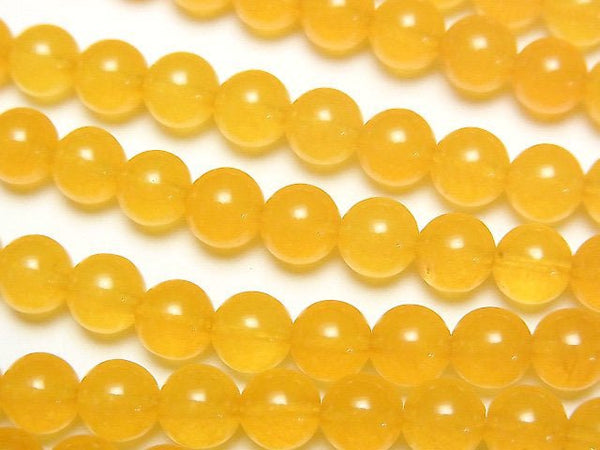 Yellow Color Jade (Clear Type) Round 6mm 1strand beads (aprx.15inch / 37cm)