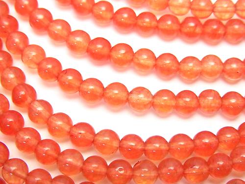 1strand $2.79! Red Color Jade (Clear Type) Round 4mm 1strand (aprx.15inch / 38cm)