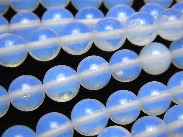 [Video]Synthetic Opal Round 8mm White 1strand beads (aprx.14inch/35cm)