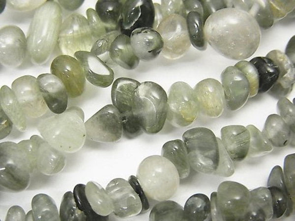 [Video] Actinolite in Quartz AA Chips (Small Nugget) 1strand beads (aprx.34inch / 86cm)
