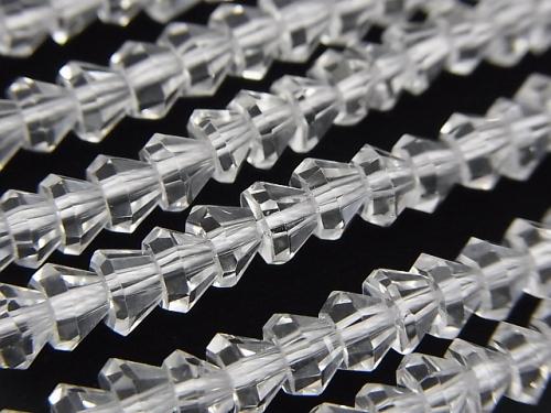 Diamond Cut! Crystal AAA Faceted Pyramid 5 x 3 x 3 mm half or 1 strand (aprx.15 inch / 38 cm)