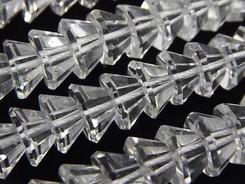 Diamond Cut! Crystal AAA Faceted Pyramid 10 x 5 x 5 mm 1/4 or 1strand (aprx.15 inch / 38 cm)