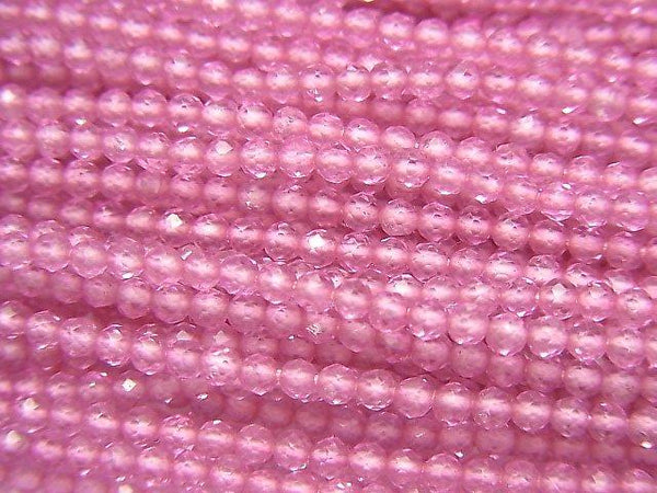 [Video] High Quality! Pink Topaz AAA Faceted Round 2mm 1strand beads (aprx.13inch / 31cm)