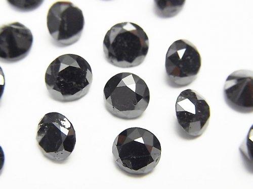 [Video] Black Diamond AAA- Undrilled Round Faceted 6x6mm 1pc