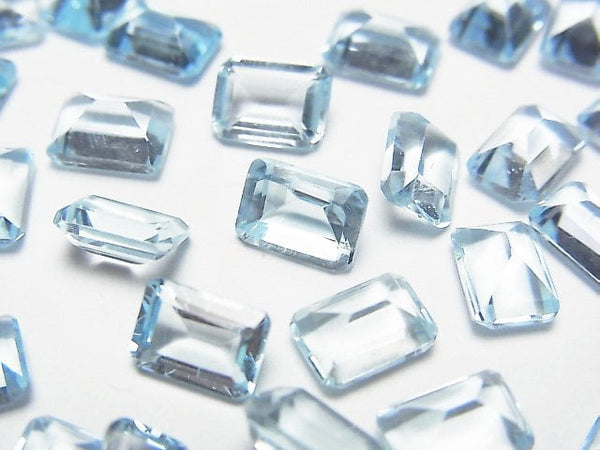 [Video]High Quality Sky Blue Topaz AAA Loose stone Rectangle Faceted 7x5mm 5pcs