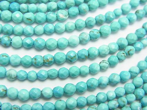 1strand $7.79! Magnesite Turquoise  Faceted Round 3mm  1strand (aprx.15inch/37cm)