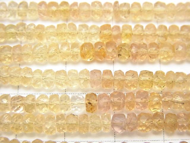 High Quality Imperial Topaz AA ++ Faceted Button Roundel half or 1strand (aprx.15inch / 38cm)
