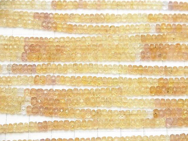 High Quality Imperial Topaz AA ++ Faceted Button Roundel half or 1strand (aprx.15inch / 38cm)