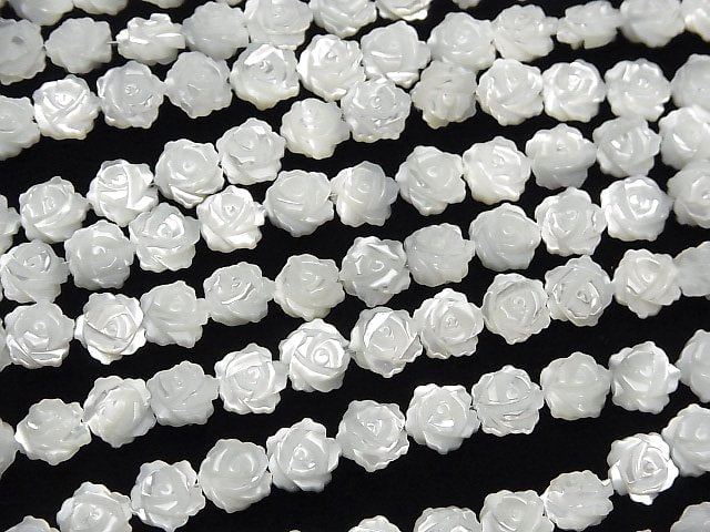 [Video]Mother of Pearl MOP AAA White Rose 8mm 1/4 or 1strand (aprx.15inch/36cm)