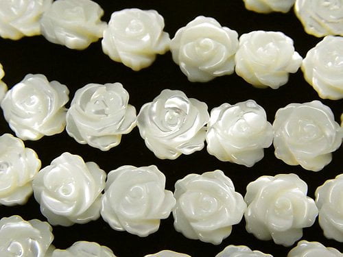 Mother of Pearl MOP AAA White Rose 10mm 1/4 or 1strand (aprx.14inch/34cm)