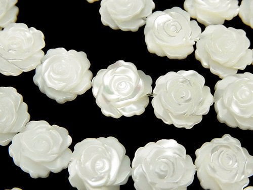 Mother of Pearl MOP AAA White Rose12mm 1/4-1strand (aprx.13inch/31cm)