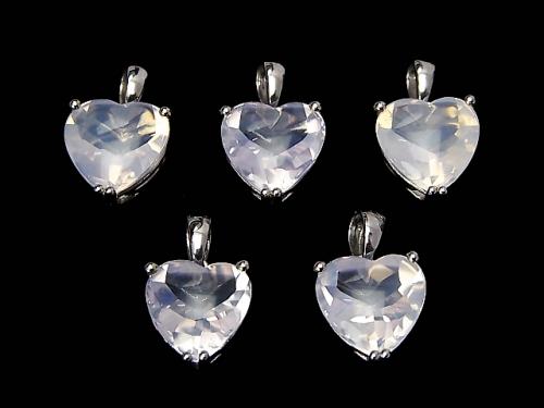 High Quality Scorolite AAA Heart Faceted [S] [M] Pendant Silver 925