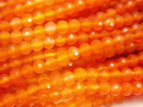 [Video] High Quality! Carnelian AAA Faceted Button Roundel Color Gradation half or 1strand beads (aprx.13inch / 32cm)