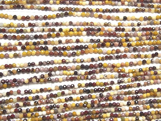 [Video]High Quality! Mookaite Faceted Round 2mm 1strand beads (aprx.15inch/38cm)