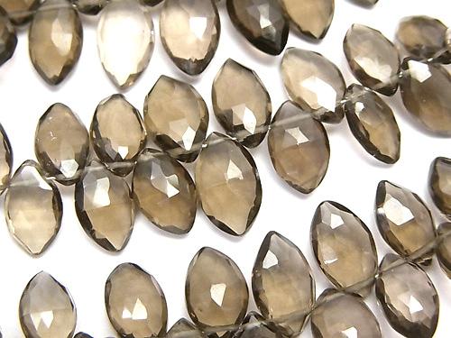 High Quality Smoky Crystal Quartz AAA Marquise  Faceted Briolette  half or 1strand (aprx.8inch/20cm)