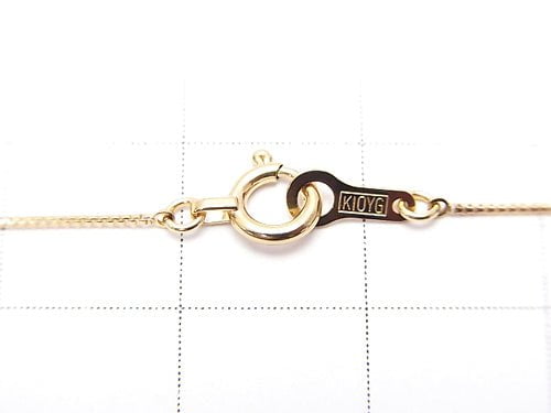 [K10 Yellow Gold] Box Chain Approx 0.6mm width necklace 1pc beads (aprx.20inch/50cm)